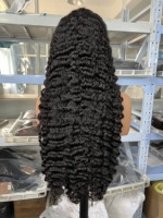 Peluca de Cabello Humano Brasileño con Frente de Encaje, Ondulado y Rizado, Transparente HD, de 34 Pulgadas de Largo, para Mujer, Pelucas con Frente de Encaje Rizado Profundo