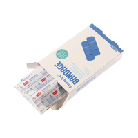 Pansement adhésif stérile détectable par métal, bleu, non résistant à l'eau, certifié sécurité, à usage médical, emballage facile à ouvrir, coussinet anti-adhésif