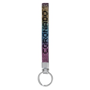 Mode Hot Sell Benutzer definierte Logo Bling Perlen Armbänder Strass Sparkle Glitter Kristall Lanyard Selbstverteidigung Wrist let Schlüssel bund