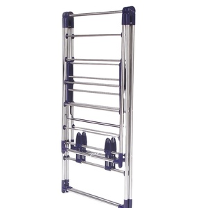 Stendibiancheria Pieghevole Portatile in Acciaio Inox e <span class=keywords><strong>Plastica</strong></span>, Stile Richiudibile per Uso Domestico, Cucina e Guardaroba - Product Image 1