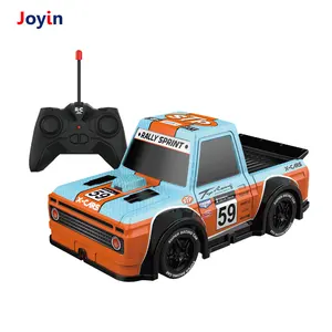 27 Mhz Mini 4 cartoni animati RC Light Car Racing Rally Off Road Hobby camion telecomando per bambini - Product Image 1