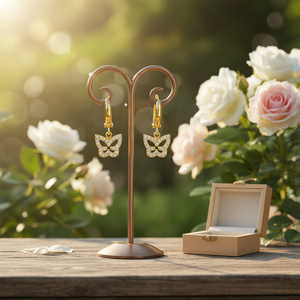 Papillon Design Zircon Pierre Dangle Boucles D'oreilles En Gros À La Main 925 Bijoux En Argent Sterling - Product Image 3