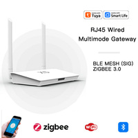 Gateway Multimodo RSH Tuya RJ45 ZIGBEE 3.0 BLE MESH Hub Cableado para Hogar Inteligente con Adaptador EU/US/UK