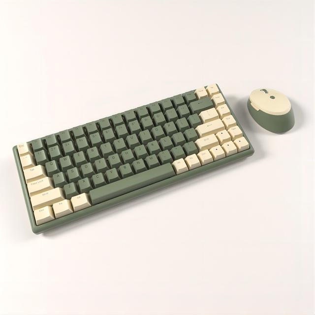 Wireless BT5.0 Hybrid Mechanical Multi-color Backlit Keyboard, USB 2.4G Cordless Compact Cute 80% Computer Keyboard 84keys