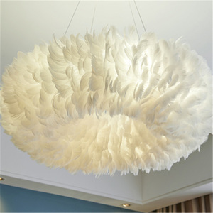 <span class=keywords><strong>Plafonnier</strong></span> à plumes avec télécommande, luminaire décoratif de plafond, art moderne, luminaire créatif, 50CM, 100CM - Product Image 6