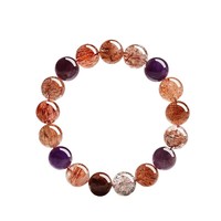 Bracelets en quartz rutilé noir et or de qualité supérieure, naturels, en gros, bracelets en cristal Super Seven fabriqués à la main