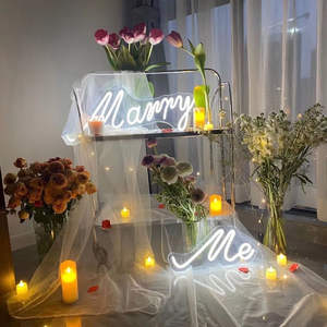 Enseigne néon personnalisée décorative de haute qualité douce personnalisée veux-tu m'épouser vente en gros laisse rester enseigne au néon pour la fête - Product Image 4