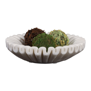 Ciotola decorativa in marmo scanalato per centrotavola da caffè, decorazione per la casa - Product Image 2