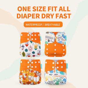 <span class=keywords><strong>Happy</strong></span> Flute Lot de <span class=keywords><strong>4</strong></span> couches lavables réutilisables <span class=keywords><strong>taille</strong></span> unique avec poche marque privée personnalisée grossiste de couches lavables pour bébés - Product Image 2