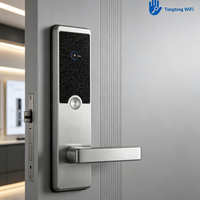 Serrure d'accès commerciale haute sécurité à panneau incurvé à induction, design grain de soie, finition sablée, compatible TT Lock, pour appartement