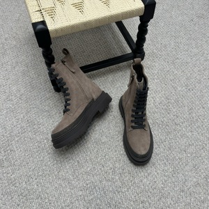 Bottes de combat à lacets en cuir véritable pour femmes Style Martin classique pour vêtements de plein air et décontractés - Product Image 5