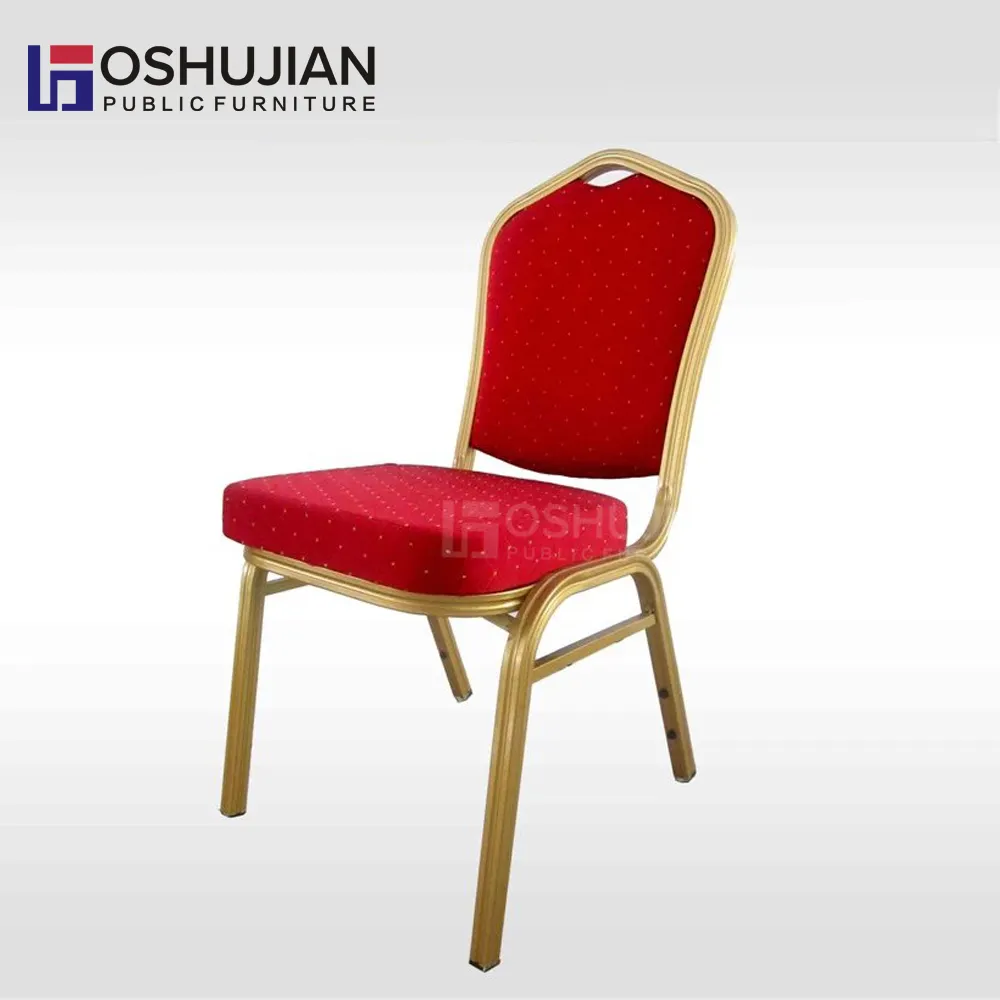 Oshiyan – meubles de banquet, prix acier métal aluminium rouge hôtel tissu rouge or salle de mariage fête chaises de banquet