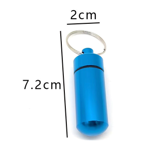 Porte-clés cylindrique léger en aluminium HR Outdoor, modèle bouteille de médicaments -0028, mini porte-clés étanche à suspendre - Product Image 3