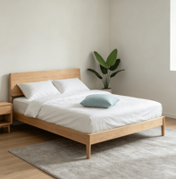 Coussin décoratif carré en lin bleu clair, aspect lin, avec rembourrage en coton PP, pour canapé, lit, maison, hôtel, logo personnalisé
