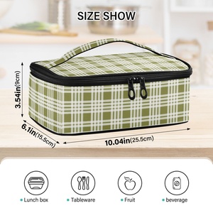 Aloha Cooler Bag Custom Print Green Palaka Hot Cold Lunch Reusable Hawaii Insulated Small Casserole Carrier with Aluminum Foil - Product Image 4