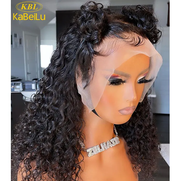 KBL şeffaf HD sırma ön peruk bebek saç ile ucuz 250% yoğunluk derin dalga 13x4 dantel ön peruk bakire brezilyalı saç peruk