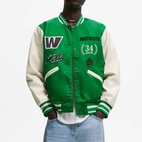 Veste universitaire de haute qualité pour hommes, broderie en chenille, manches en cuir, veste universitaire personnalisée de style baseball