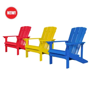 New Design Outdoor Furniture HDPE Garden Folding Deck Patio Wholesale Plastic Adirondack Chair