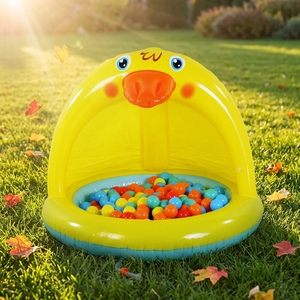 <span class=keywords><strong>Piscine</strong></span> gonflable jaune soleil pour bébé avec pulvérisateur et auvent, en PVC, taille 39x30,5 pouces, Guangdong - Product Image 1