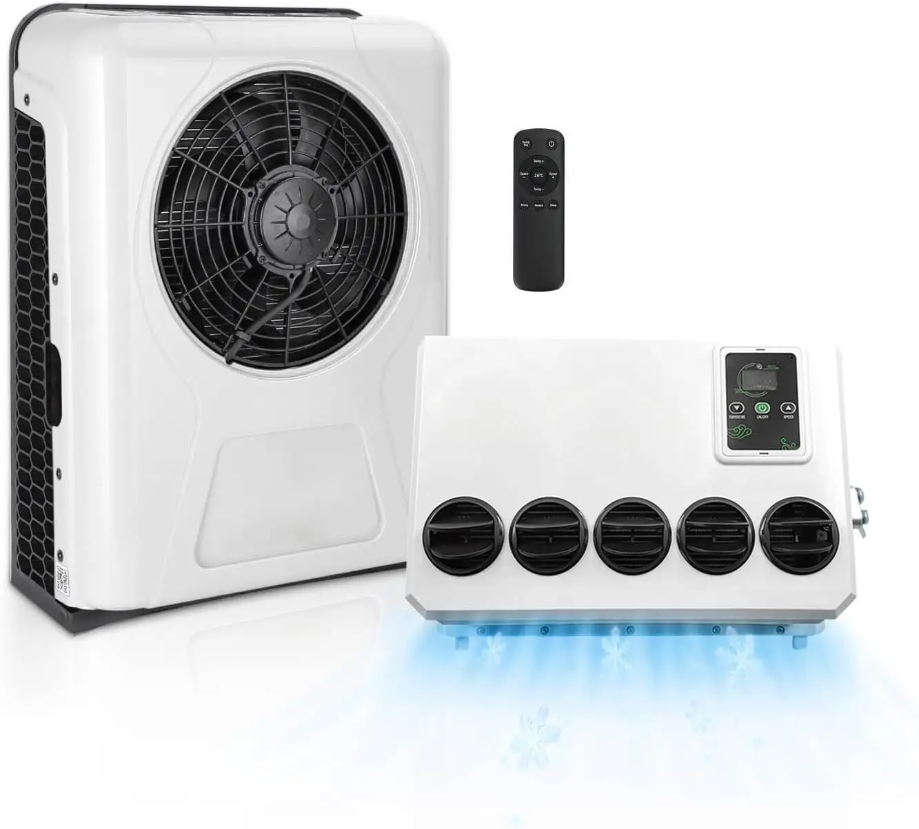 Vrachtwagen Bus Oplegger Ac Unit Universal 12V 24V Airconditioner 12V Vrachtwagen Airconditioner Voor Bestelwagens Landbouwvoertuigen Graafmachines