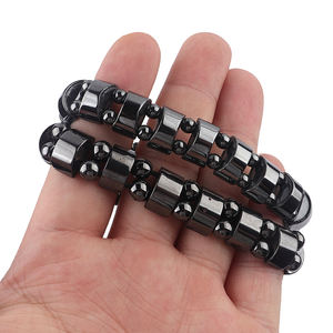 Hematita negra de alta calidad para pulsera para hombre moda onda hematita energía imán elástico <span class=keywords><strong>piedra</strong></span> con cuentas para pulsera bola - Product Image 4