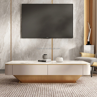Meubles d'intérieur de style italien, table basse en bois pour salon, meuble TV de luxe léger de haute qualité, meuble TV