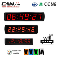 Jam Dinding Digital LED GANXIN Kustom NTP WIFI Berkabel PoE Bertenaga GPS Penyesuaian Waktu Otomatis untuk Sekolah Pabrik Rumah Sakit Stasiun Kereta Bawah Tanah