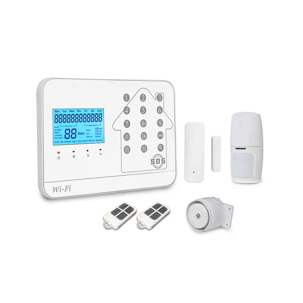 Tuya Wireless Wired Home WIFI GSM PSTN Burglar Home Security With Motion Detector Sensor Burglar Alarm System
