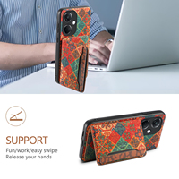 Étui portefeuille pour téléphone Denior avec motif floral en liège imprimé, 3 emplacements pour cartes et support, compatible avec les séries OPPO K11/Reno 10