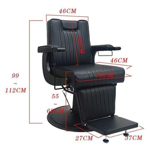 Sillón de Peluquería Profesional, Muebles de Salón de Belleza, Bomba Hidráulica, Moderno, Clásico, Reclinable, de Lujo, Negro, Sillón de Barbería para Hombre - Product Image 5