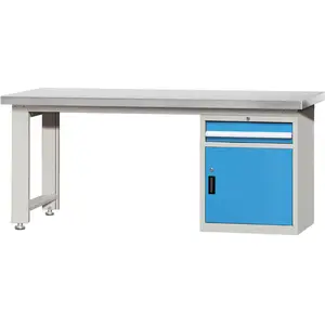 E210201-17 Custom High Quality Metal steel storage Cabinet Lab Bench Straight Leg Pedestal cabinet Workbench for working