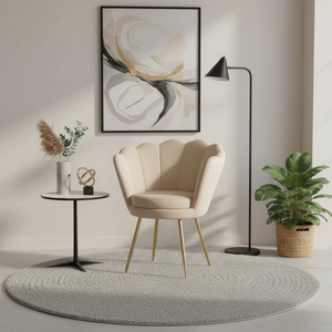 <span class=keywords><strong>Poltrona</strong></span> Moderna Nordica Imbottita in Tessuto Vellutato Azzurro con Gambe in Metallo Dorato, Sedia da Pranzo Imbottita, <span class=keywords><strong>Poltrona</strong></span> Divano - Product Image 1