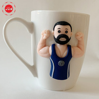 Mug de Noël en argile polymère fait à la main au design moderne, vente chaude