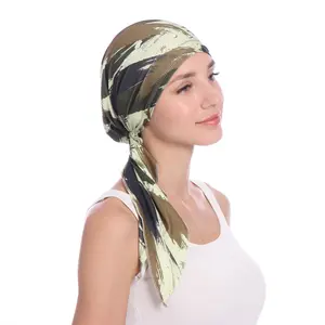 Europe Fashion Muslim Head Scarves Women Turban Headwear Beanies Chemo Covers Hat Female Hair Wrap Inner Cap Tail Hat Hijabs