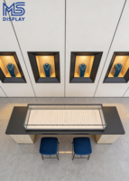 Design d'intérieur de bijouterie de luxe, vitrine de présentation de bijoux sur mesure avec éclairage LED, moderne et écologique