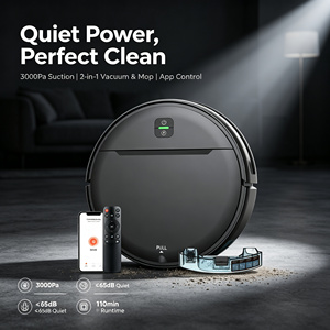 Robot aspirateur et serpillière intelligent, aspirateur robotisé automatique, contrôle WiFi APP Alexa pour sols durs, recharge automatique - Product Image 1