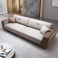 Ensemble de canapés en cuir pour salon moderne et luxueux, style italien, canapé élégant pour villa, meubles de maison