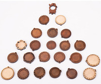 Cabochon en bois pendentif plateaux bricolage cordon en bois collier ébauches de base pour la fabrication de bijoux
