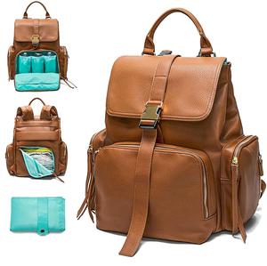 Port USB étanche grande capacité bébé <span class=keywords><strong>sac</strong></span> à dos en cuir PU <span class=keywords><strong>sac</strong></span> à couches avec matelas à langer <span class=keywords><strong>maman</strong></span> <span class=keywords><strong>maternité</strong></span> hôpital accessoire - Product Image 1
