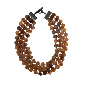 Collar elegante de tres capas de cuerno de búfalo natural Cadena de eslabones vintage con collar de cuerno de buena calidad - Product Image 4