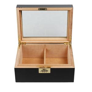 DS DSC-1013 Custom Logo American-Style Wooden Cigar Cabinet Transparent Glass <b>Cover</b> Lacquer Finish Constant Temperature Humidity - Product Image 6
