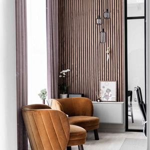 Panneau acoustique moderne en bois MDF à lattes avec design 3D pour appartement, absorption acoustique écologique - Product Image 3