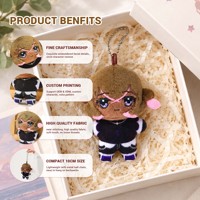 Porte-clés en peluche personnalisé sur mesure, breloque de sac en peluche, pendentif de personnage d'anime sur mesure, vente en gros
