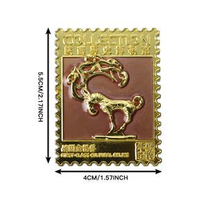 Aimant <span class=keywords><strong>de</strong></span> réfrigérateur en émail métallique style timbre, artisanat <span class=keywords><strong>de</strong></span> collection, souvenir cadeau du Musée d'<span class=keywords><strong>histoire</strong></span> du Shaanxi - Product Image 3