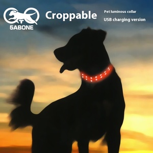 Custom Water Luminous <strong>Dog</strong> Safety Equipment Rechargeable LED Pet Neck <strong>Light</strong> Colorful Ribbon Solid Plastic <strong>Walking</strong> <strong>Dog</strong> <strong>Lights</strong> - Product Image 2