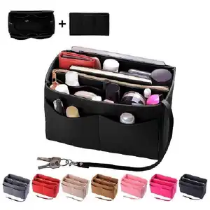 Vente en gros de sac à main en feutre multi-tailles personnalisé accessoires de luxe maquillage fourre-tout insérer sac organisateur organisateur pour sacs