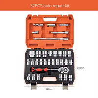 Kit d'outils à main OEM pour réparation automobile, comprenant clés à douille et jeux de douilles pour mécaniciens, en coffret