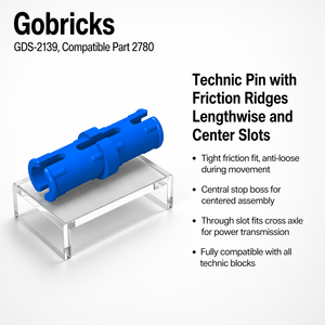 Gobricks Pin avec picots de friction courts 2780, pièce de construction GDS-2139, connecteur à picots avec friction 1x2, picots à friction - Product Image 1