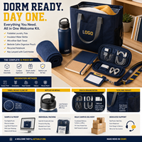 Kit de Bienvenida Personalizado para Dormitorios Universitarios con Bolsa de Lavandería, Botella, Toalla, Organizador, Cuaderno y Cordón