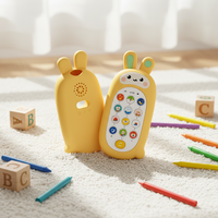 Jouet éducatif sensoriel pour enfants de 2 à 4 ans, téléphone portable musical en forme de lapin en plastique ABS, apprentissage interactif